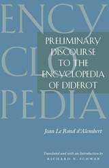 front cover of Preliminary Discourse to the Encyclopedia of Diderot