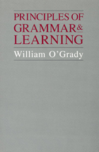 front cover of Principles of Grammar and Learning