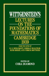 front cover of Wittgenstein's Lectures on the Foundations of Mathematics, Cambridge, 1939