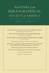 front cover of The Papers of the Bibliographical Society of America, volume 115 number 4 (December 2021)