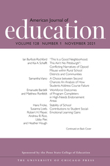 American Journal of Education, volume 128 number 1 (November 2021)