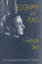 front cover of Geography and Plays