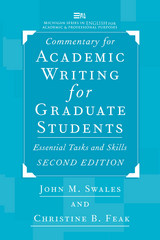 front cover of Commentary for Academic Writing for Graduate Students, 2d ed.