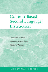 front cover of Content-Based Second Language Instruction
