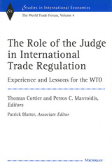 front cover of The Role of the Judge in International Trade Regulation