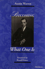 front cover of Becoming What One Is