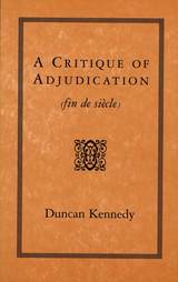 front cover of A Critique of Adjudication