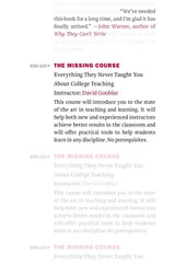 front cover of The Missing Course