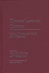 front cover of Ordinary Language Criticism