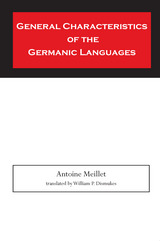 front cover of General Characteristics of the Germanic Languages