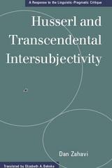 front cover of Husserl and Transcendental Intersubjectivity