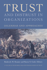 front cover of Trust and Distrust In Organizations