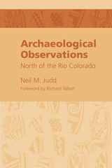 front cover of Archaeological Observations North of the Rio Colorado