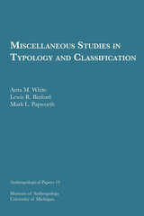 front cover of Miscellaneous Studies in Typology and Classification